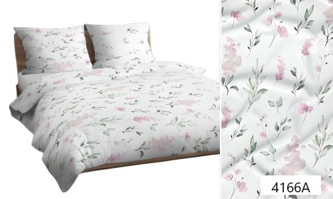 Pościel bawełniana 140x200 biała różowa kwiatki 4166 A bawełna Max Pościel bawełniana 140x200 biała różowa kwiatki 4166 A bawełna Max