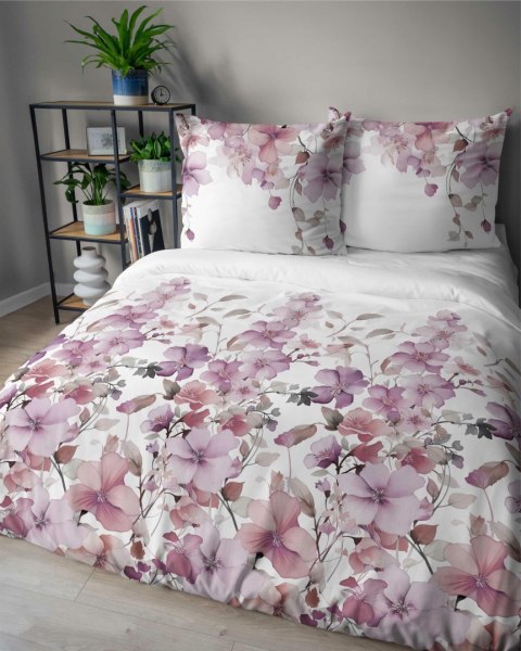 Pościel satynowa 140x200 Biała w pastelowe kwiaty - romantyczna elegancja, 100% bawełna - 5478 B - Home Satin 71 Pościel satynowa 140x200 Biała w pastelowe kwiaty - romantyczna elegancja, 100% bawełna - 5478 B - Home Satin 71