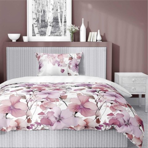 Pościel satynowa 140x200 Biała w pastelowe kwiaty - romantyczna elegancja, 100% bawełna - 5478 B - Home Satin 71 Pościel satynowa 140x200 Biała w pastelowe kwiaty - romantyczna elegancja, 100% bawełna - 5478 B - Home Satin 71