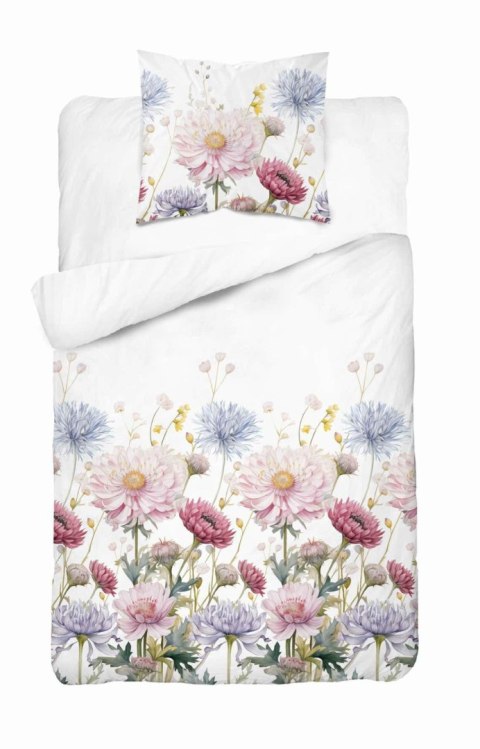 Pościel satynowa 140x200 Biała w pastelowe kwiaty - subtelna elegancja, 100% bawełna - 5482 A - Home Satin 71 Pościel satynowa 140x200 Biała w pastelowe kwiaty - subtelna elegancja, 100% bawełna - 5482 A - Home Satin 71