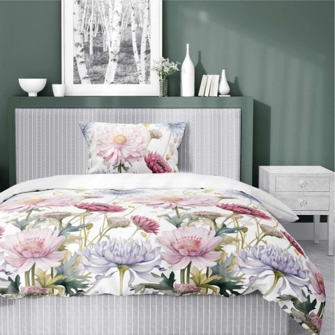 Pościel satynowa 140x200 Biała w pastelowe kwiaty - subtelna elegancja, 100% bawełna - 5482 A - Home Satin 71 Pościel satynowa 140x200 Biała w pastelowe kwiaty - subtelna elegancja, 100% bawełna - 5482 A - Home Satin 71