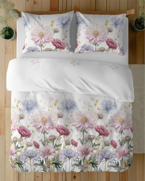 Pościel satynowa 140x200 Biała w pastelowe kwiaty - subtelna elegancja, 100% bawełna - 5482 A - Home Satin 71 Pościel satynowa 140x200 Biała w pastelowe kwiaty - subtelna elegancja, 100% bawełna - 5482 A - Home Satin 71