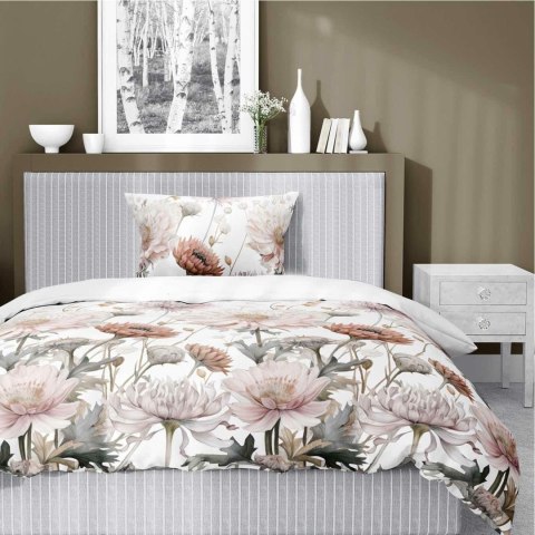 Pościel satynowa 140x200 Biała w pudrowe kwiaty - romantyczna elegancja, 100% bawełna - 5482 B - Home Satin 71 Pościel satynowa 140x200 Biała w pudrowe kwiaty - romantyczna elegancja, 100% bawełna - 5482 B - Home Satin 71