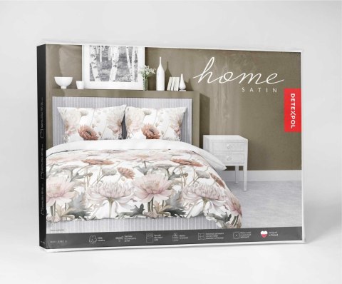Pościel satynowa 140x200 Biała w pudrowe kwiaty - romantyczna elegancja, 100% bawełna - 5482 B - Home Satin 71 Pościel satynowa 140x200 Biała w pudrowe kwiaty - romantyczna elegancja, 100% bawełna - 5482 B - Home Satin 71