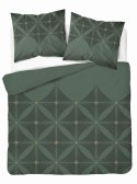 Pościel satynowa 160x200 Butelkowa zieleń z geometrycznym wzorem - nowoczesna elegancja, 100% bawełna - 5483 A - Home Satin 71