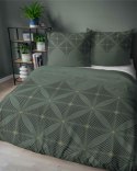 Pościel satynowa 160x200 Butelkowa zieleń z geometrycznym wzorem - nowoczesna elegancja, 100% bawełna - 5483 A - Home Satin 71