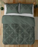 Pościel satynowa 160x200 Butelkowa zieleń z geometrycznym wzorem - nowoczesna elegancja, 100% bawełna - 5483 A - Home Satin 71