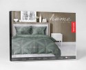 Pościel satynowa 160x200 Butelkowa zieleń z geometrycznym wzorem - nowoczesna elegancja, 100% bawełna - 5483 A - Home Satin 71