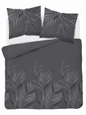 Pościel satynowa 160x200 Grafitowa w liście - nowoczesna elegancja, 100% bawełna - 4827 B - Home Satin 71
