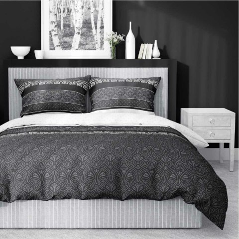Pościel satynowa 160x200 Grafitowa z orientalnym ornamentem - elegancki wzór, 100% bawełna - 4823 A - Home Satin 71 Pościel satynowa 160x200 Grafitowa z orientalnym ornamentem - elegancki wzór, 100% bawełna - 4823 A - Home Satin 71