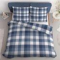 Pościel satynowa 160x200 Granatowa kratka - stylowa i uniwersalna, 100% bawełna - 4825 A - Home Satin 71 Pościel satynowa 160x200 Granatowa kratka - stylowa i uniwersalna, 100% bawełna - 4825 A - Home Satin 71
