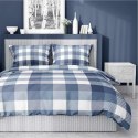 Pościel satynowa 160x200 Granatowa kratka - stylowa i uniwersalna, 100% bawełna - 4825 A - Home Satin 71 Pościel satynowa 160x200 Granatowa kratka - stylowa i uniwersalna, 100% bawełna - 4825 A - Home Satin 71