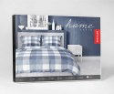 Pościel satynowa 160x200 Granatowa kratka - stylowa i uniwersalna, 100% bawełna - 4825 A - Home Satin 71 Pościel satynowa 160x200 Granatowa kratka - stylowa i uniwersalna, 100% bawełna - 4825 A - Home Satin 71