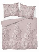 Pościel satynowa 160x200 Pudrowy róż z liśćmi - delikatny motyw, 100% bawełna - 5477 A - Home Satin 71