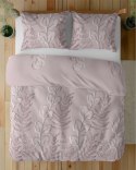 Pościel satynowa 160x200 Pudrowy róż z liśćmi - delikatny motyw, 100% bawełna - 5477 A - Home Satin 71