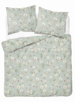 Pościel satynowa 160x200 Szałwiowa w polne kwiaty - sielski wzór, 100% bawełna - 5476 B - Home Satin 71