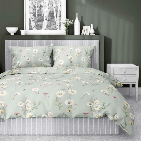 Pościel satynowa 160x200 Szałwiowa w polne kwiaty - sielski wzór, 100% bawełna - 5476 B - Home Satin 71 Pościel satynowa 160x200 Szałwiowa w polne kwiaty - sielski wzór, 100% bawełna - 5476 B - Home Satin 71