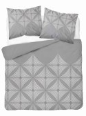 Pościel satynowa 160x200 Szara z geometrycznym wzorem - nowoczesna klasyka, 100% bawełna - 5483 B - Home Satin 71