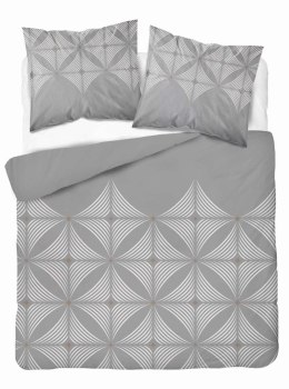Pościel satynowa 160x200 Szara z geometrycznym wzorem - nowoczesna klasyka, 100% bawełna - 5483 B - Home Satin 71