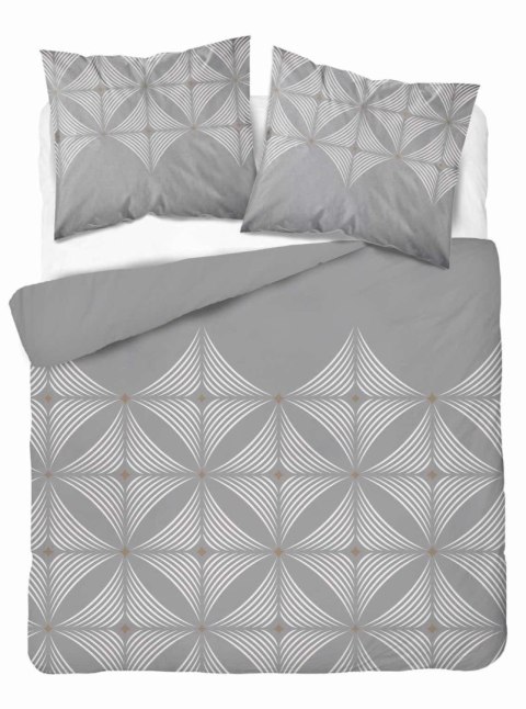 Pościel satynowa 160x200 Szara z geometrycznym wzorem - nowoczesna klasyka, 100% bawełna - 5483 B - Home Satin 71