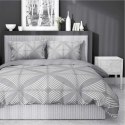 Pościel satynowa 160x200 Szara z geometrycznym wzorem - nowoczesna klasyka, 100% bawełna - 5483 B - Home Satin 71