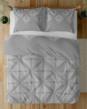 Pościel satynowa 160x200 Szara z geometrycznym wzorem - nowoczesna klasyka, 100% bawełna - 5483 B - Home Satin 71