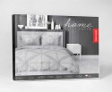 Pościel satynowa 160x200 Szara z geometrycznym wzorem - nowoczesna klasyka, 100% bawełna - 5483 B - Home Satin 71