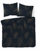Pościel satynowa 180x200 Czarna w złote liście - nowoczesny tropik, 100% bawełna - 4826 A - Home Satin 71 Pościel satynowa 180x200 Czarna w złote liście - nowoczesny tropik, 100% bawełna - 4826 A - Home Satin 71
