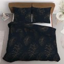 Pościel satynowa 180x200 Czarna w złote liście - nowoczesny tropik, 100% bawełna - 4826 A - Home Satin 71 Pościel satynowa 180x200 Czarna w złote liście - nowoczesny tropik, 100% bawełna - 4826 A - Home Satin 71