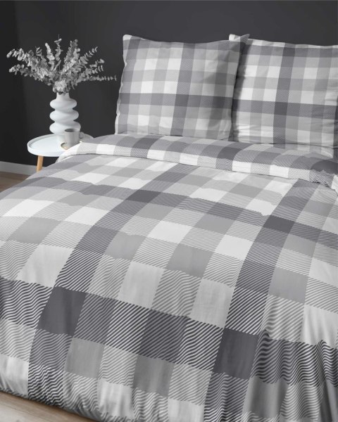 Pościel satynowa 180x200 Szara w kratę - klasyczny minimalizm, 100% bawełna 4825 B - Home Satin 71 Pościel satynowa 180x200 Szara w kratę - klasyczny minimalizm, 100% bawełna 4825 B - Home Satin 71
