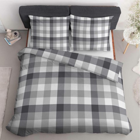 Pościel satynowa 180x200 Szara w kratę - klasyczny minimalizm, 100% bawełna 4825 B - Home Satin 71 Pościel satynowa 180x200 Szara w kratę - klasyczny minimalizm, 100% bawełna 4825 B - Home Satin 71