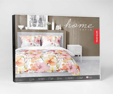 Pościel satynowa 220x200 Biała w kolorowe kwiaty - akwarelowy wzór, 100% bawełna - 5478 A - Home Satin 71 Pościel satynowa 220x200 Biała w kolorowe kwiaty - akwarelowy wzór, 100% bawełna - 5478 A - Home Satin 71