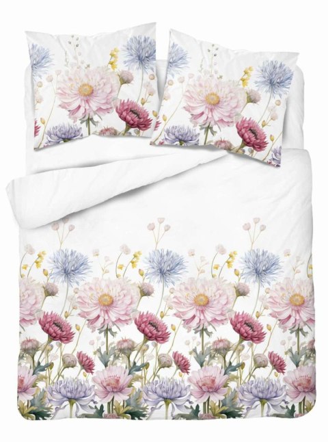 Pościel satynowa 220x200 Biała w pastelowe kwiaty - subtelna elegancja, 100% bawełna - 5482 A - Home Satin 71