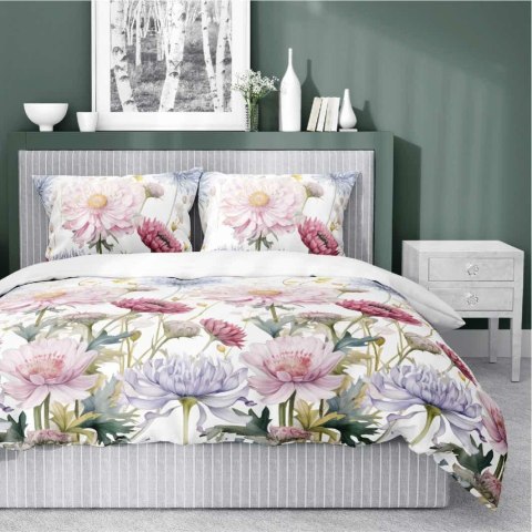 Pościel satynowa 220x200 Biała w pastelowe kwiaty - subtelna elegancja, 100% bawełna - 5482 A - Home Satin 71 Pościel satynowa 220x200 Biała w pastelowe kwiaty - subtelna elegancja, 100% bawełna - 5482 A - Home Satin 71