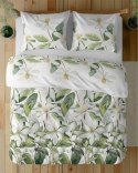Pościel satynowa 220x200 Biała z zielonymi liśćmi i kwiatami - botaniczna świeżość, 100% bawełna - 5481 A - Home Satin 71 Pościel satynowa 220x200 Biała z zielonymi liśćmi i kwiatami - botaniczna świeżość, 100% bawełna - 5481 A - Home Satin 71