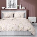 Pościel satynowa 220x200 Ciepły beż w polne kwiaty - romantyczny wzór, 100% bawełna - 5476 A - Home Satin 71