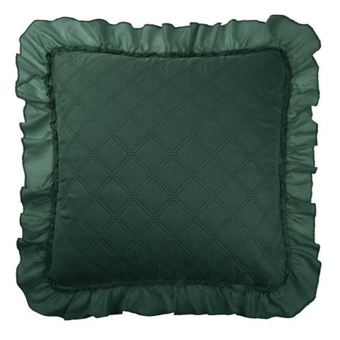 Poszewka z falbanką 45x45 Ruffy zielona butelkowa falbanka romby glamour dekoracyjna do narzuty Poszewka z falbanką 45x45 Ruffy zielona butelkowa falbanka romby glamour dekoracyjna do narzuty