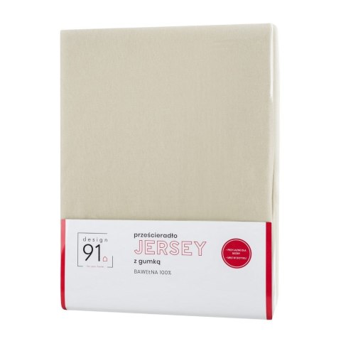 Prześcieradło jersey z gumką 140x200 beżowe na wysoki materac 30 cm 125 g/m2 Prześcieradło jersey z gumką 140x200 beżowe na wysoki materac 30 cm 125 g/m2