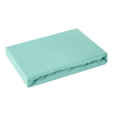 Prześcieradło jersey z gumką 140x200 miętowe na wysoki materac 30 cm 125 g/m2