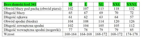 Dres damski długi 341 welurowy 2XL granatowy w paski Luna Dres damski długi 341 welurowy 2XL granatowy w paski Luna
