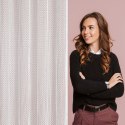 Firana 140x250 Mirella biała o strukturze siatki gotowa na przelotkach Eurofirany