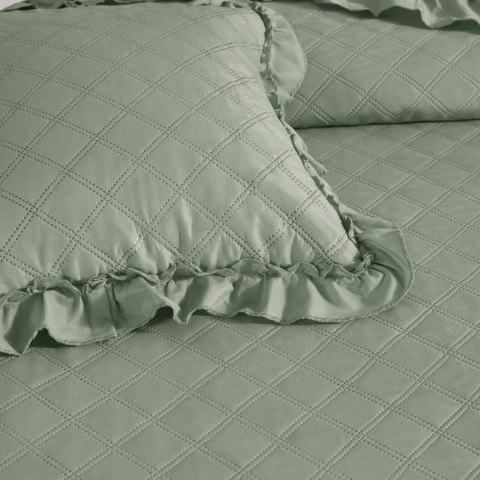 Narzuta z falbanką 240x220 Ruffy szałwiowa falbanka romby glamour dekoracyjna I2 Narzuta z falbanką 240x220 Ruffy szałwiowa falbanka romby glamour dekoracyjna I2