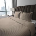 Pościel adamaszkowa 220x200 taupe beżowa ciemna jednobarwna paski 1 cm Pure Pościel adamaszkowa 220x200 taupe beżowa ciemna jednobarwna paski 1 cm Pure