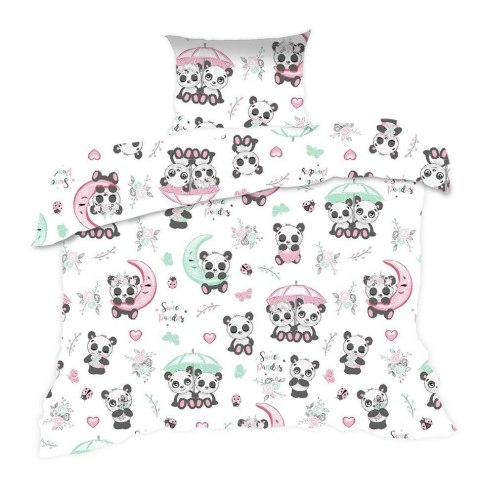 Pościel bawełniana 110x140 667K pandy biała kolorowa Kids 24 z poszewką 40x60 Pościel bawełniana 110x140 667K pandy biała kolorowa Kids 24 z poszewką 40x60