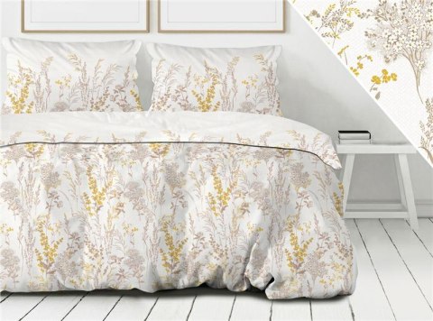 Pościel bawełniana 140x200 Primavera biała beżowa kwiaty Premium Bielbaw 1 Pościel bawełniana 140x200 Primavera biała beżowa kwiaty Premium Bielbaw 1
