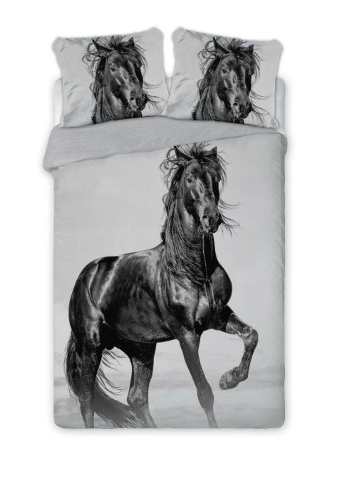 Pościel bawełniana 160x200 Koń czarny perkal 8763 konik w galopie horse młodzieżowa Faro Pościel bawełniana 160x200 Koń czarny perkal 8763 konik w galopie horse młodzieżowa Faro