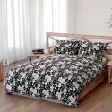 Pościel bawełniana 160x200 Peony dark czarna szara peonie kwiaty Bawełna 3