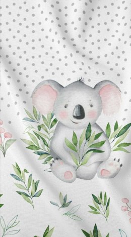 Poszewka bawełniana 40x40 miś koala zielona dziecięca zapinana na suwak 3269 A KARO Kraina Snów