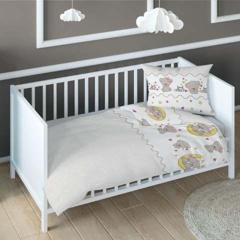Poszewka bawełniana 50x60 misie beżowa dziecięca zapinana na suwak 2896 D KARO Kraina Snów Poszewka bawełniana 50x60 misie beżowa dziecięca zapinana na suwak 2896 D KARO Kraina Snów