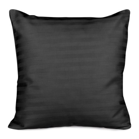 Poszewka satynowa 40x40 czarna pasy jednobarwna Cizgili adamaszkowa Poszewka satynowa 40x40 czarna pasy jednobarwna Cizgili adamaszkowa